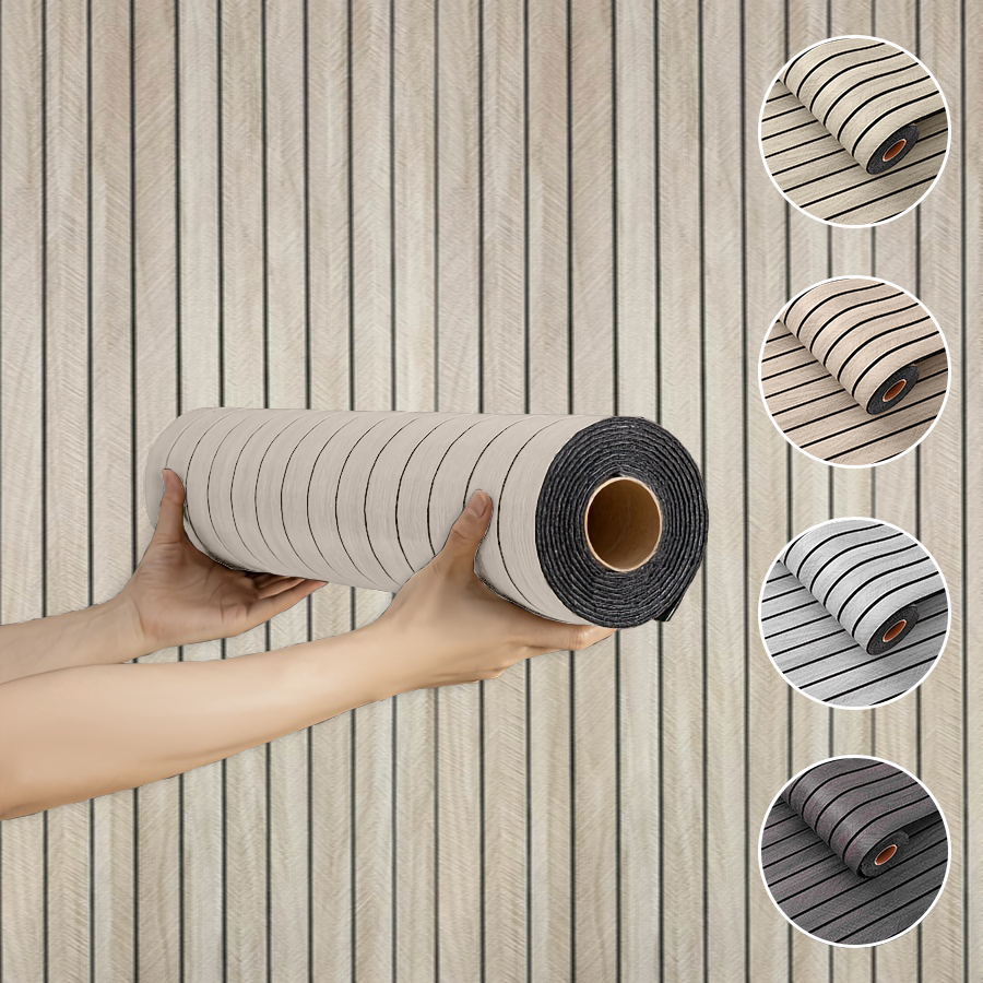 Woodworking Wallpaper - Vertical Wood Grain Peel and Stick