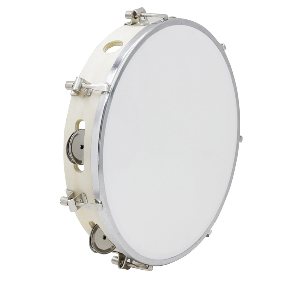 Woodworking Art - 10 Inches Tambourine Adjustable Solid Wooden