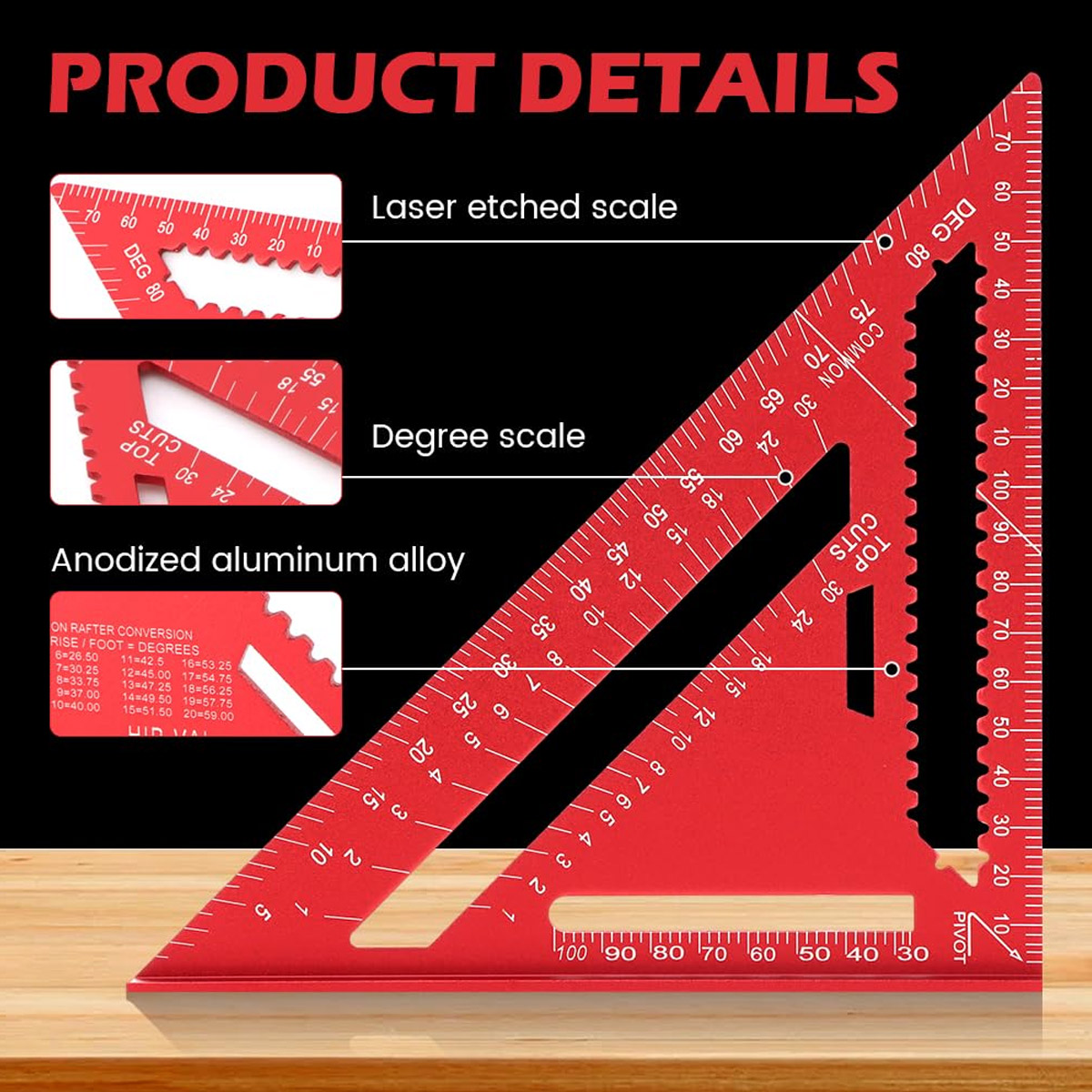 Aluminum Alloy Speed Square Hi - Woodworking Groove avis et prix