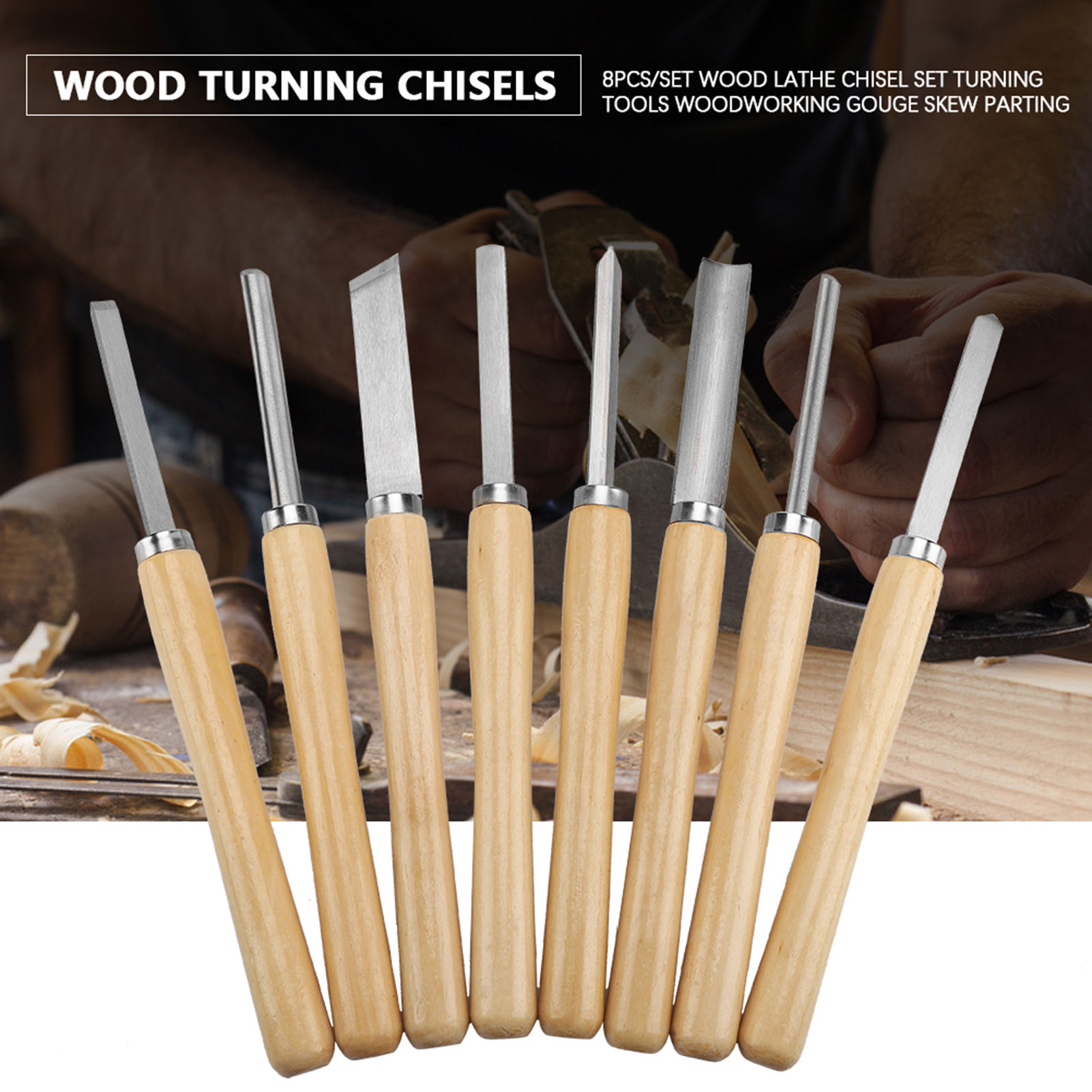 【Sale】8PCS/set Wood Lathe Chis - Skew Chisel Wood avis et prix