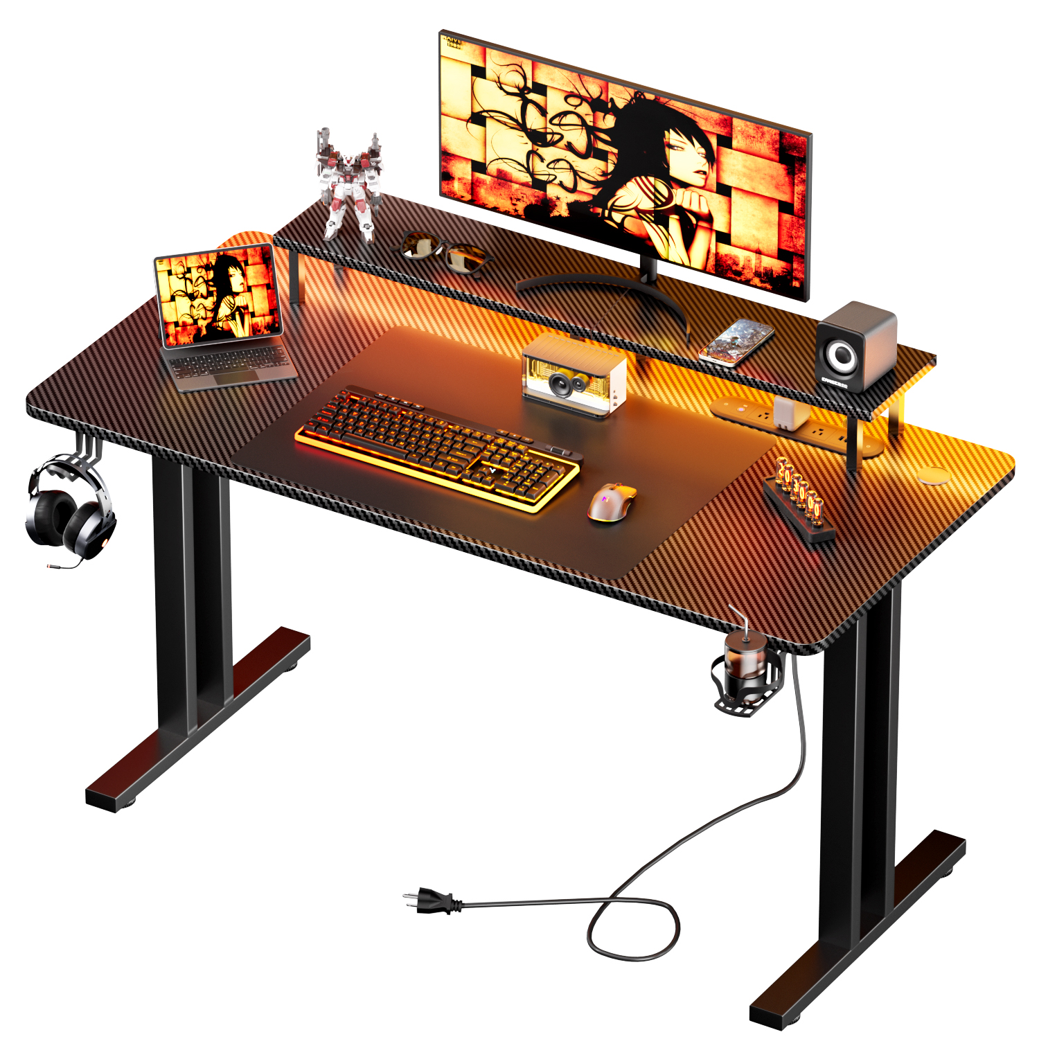 Gaming Desk with LED Lights &  - Woodworking School avis et prix