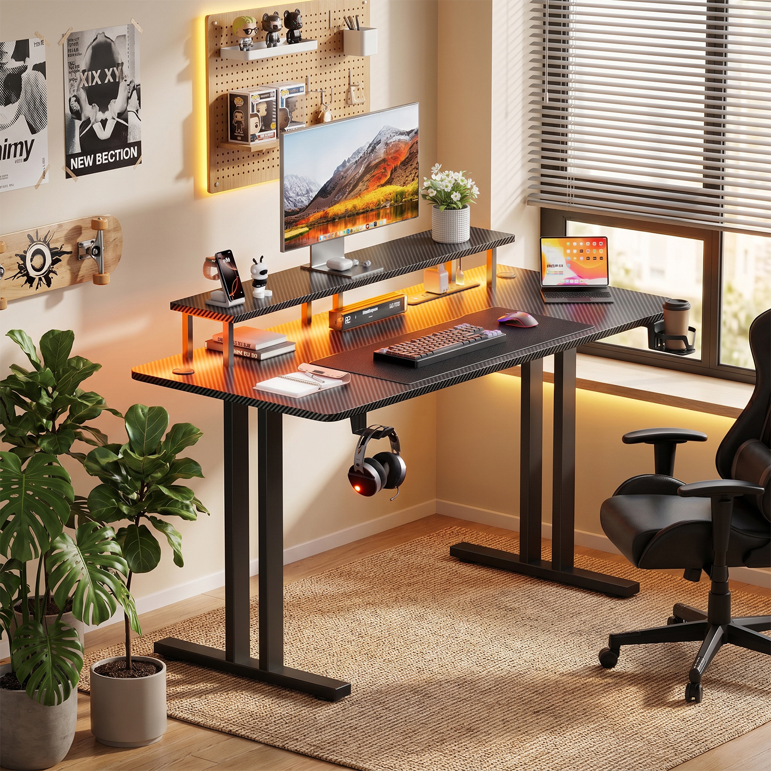 Gaming Desk with LED Lights &  - Woodworking School avis et prix