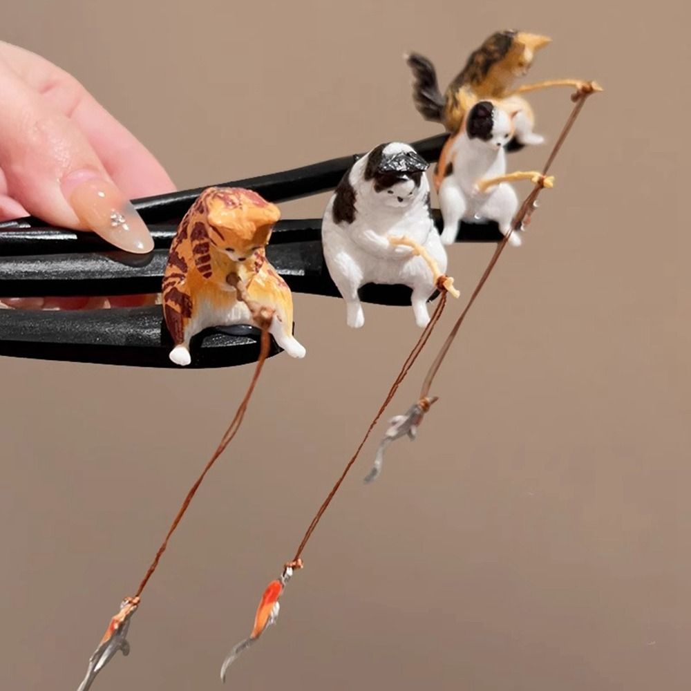 Cute Cat Fishing Wooden Hair S - Woodworking For Kids avis et prix