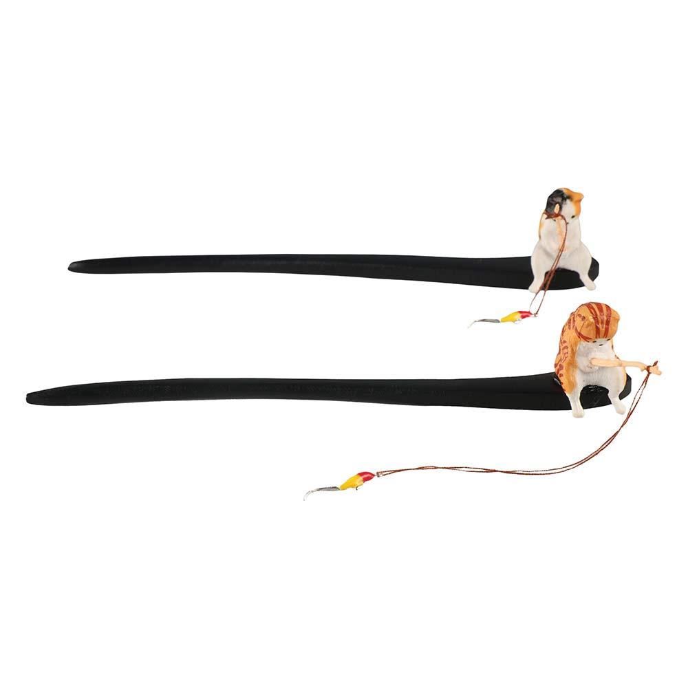 Cute Cat Fishing Wooden Hair S - Woodworking For Kids avis et prix