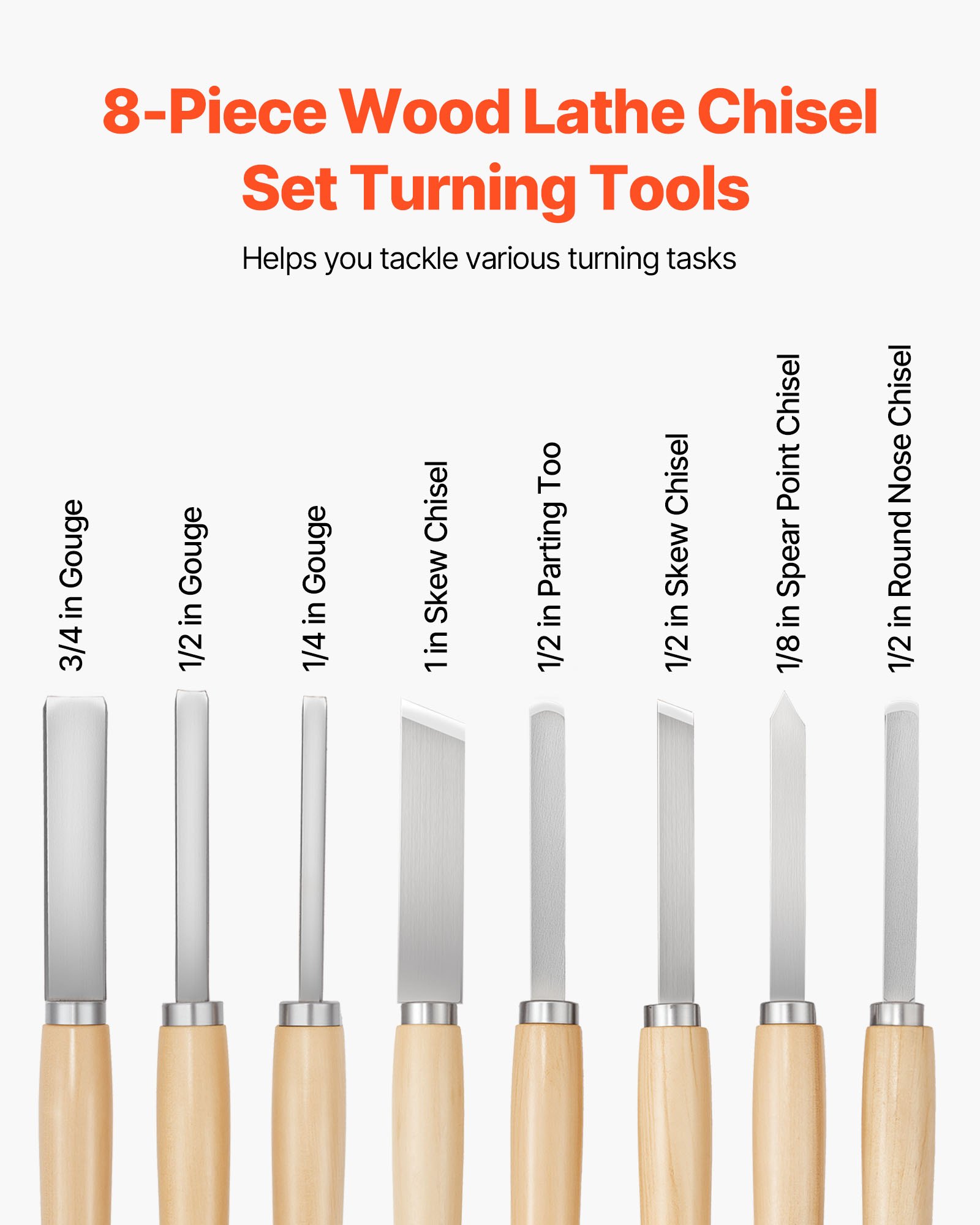 Wood Lathe Turning Tool Set, 8 - Skew Chisel Wood avis et prix