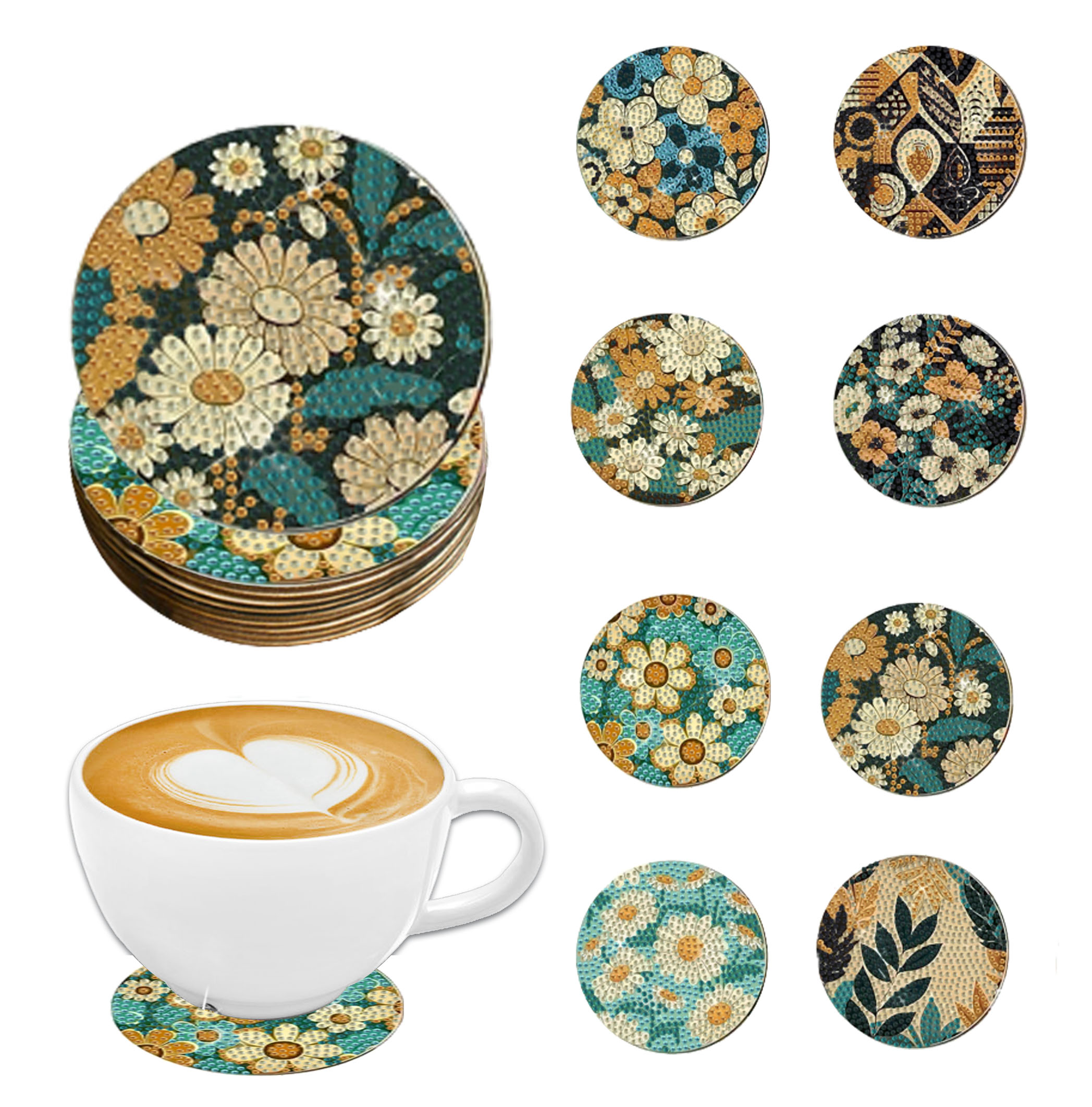 8 pieces DIY diamond Painting  - Woodworking Art avis et prix