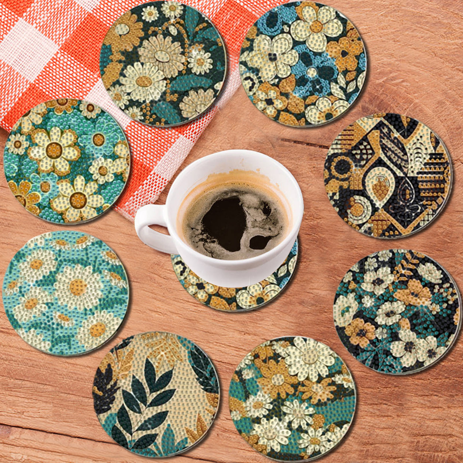 8 pieces DIY diamond Painting  - Woodworking Art avis et prix