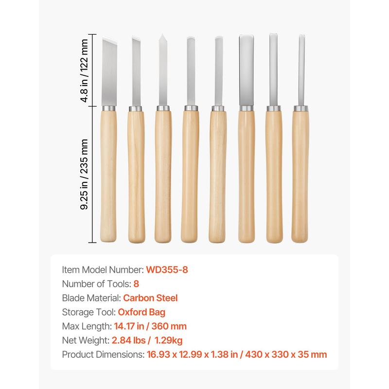 Wood Lathe Turning Tool Set, 8 - Skew Chisel Wood avis et prix